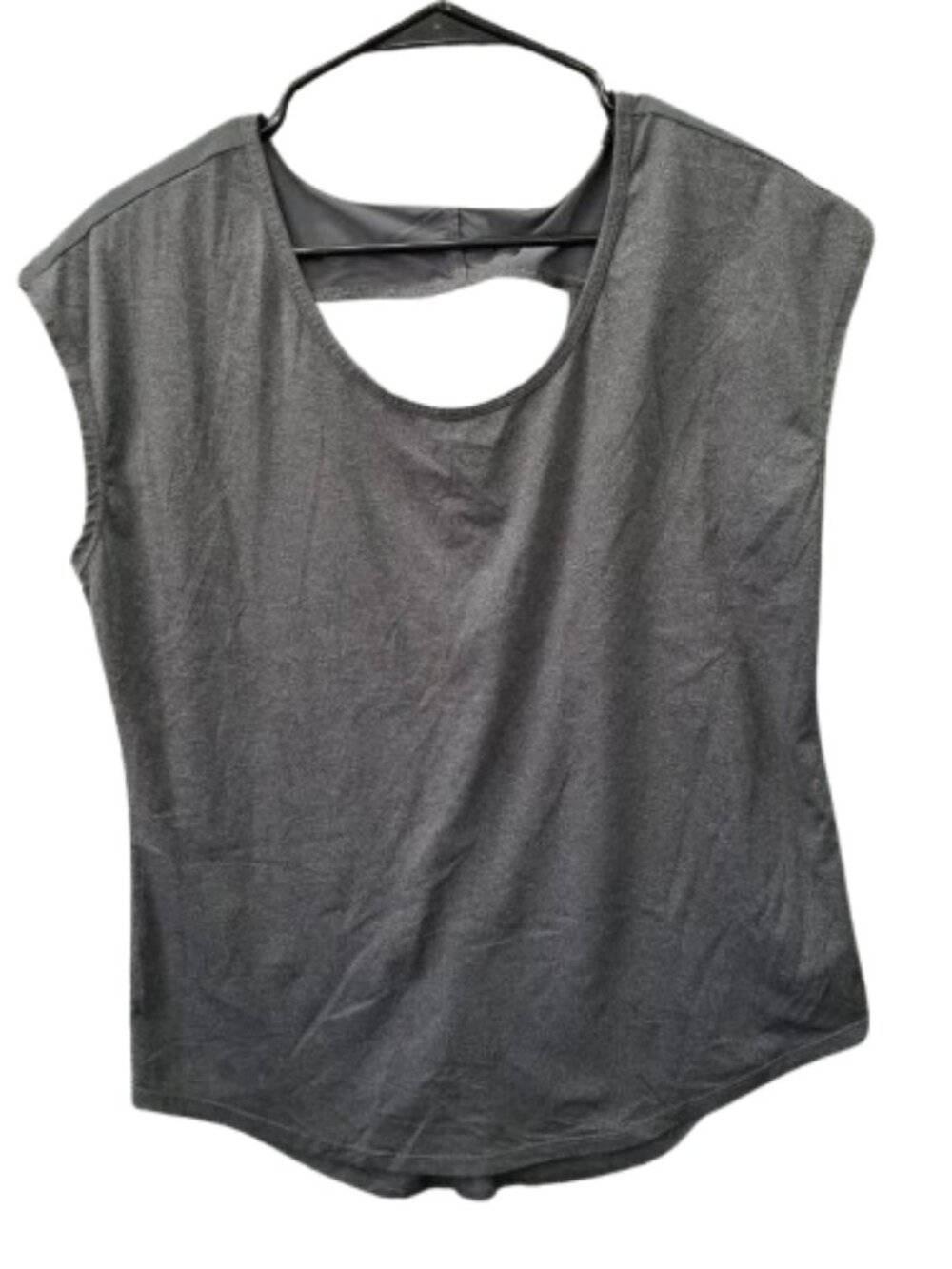 Gaiam Gray Short Sleeve Blouse Womens L